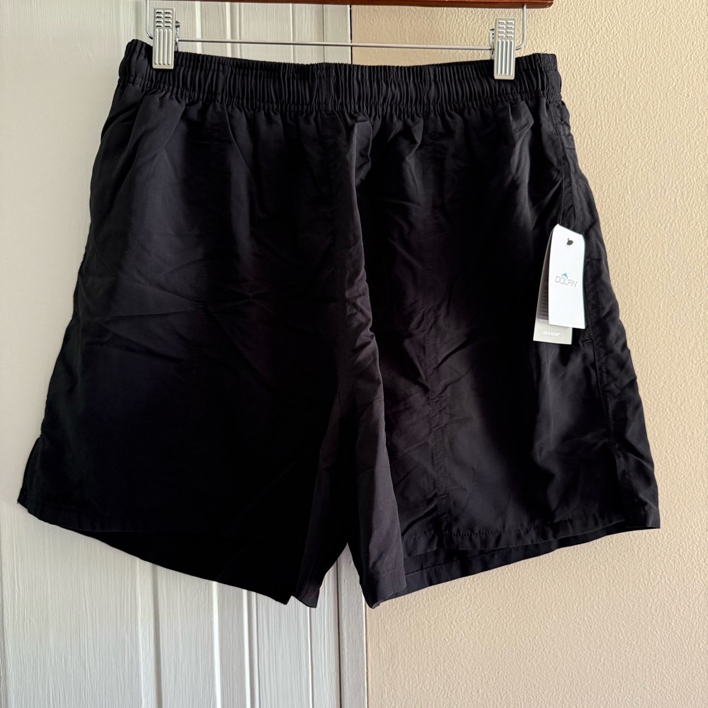 Dolfin Men's Solid Black 5 Inch Water Shorts Size Medium NWT Style 9060N‎